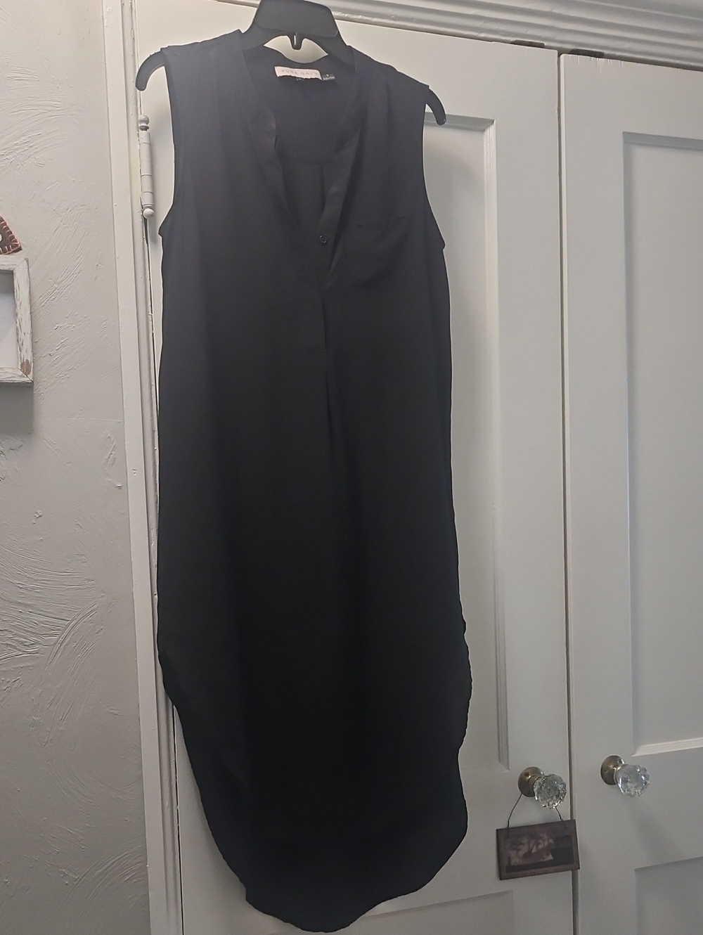 Silk Black Sleeveless Shift Dress - Classic Minimalist
